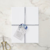 Staubblaue Blumen Boho Dankeschön Geschenkanhänger (Mit Garn)
