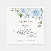 Staubblaue Blumen, Grün, Boho, Geburtstag Serviette (Vorderseite)