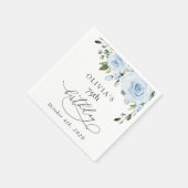 Staubblaue Blumen, Grün, Boho, Geburtstag Serviette (Ecke)