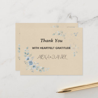 Staubblaue Blumen-Hochzeit-Dankeskarten-Postkarte Postkarte