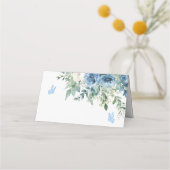 Staubblaue Blumen Hochzeit  Platzkarte (Rückseite)