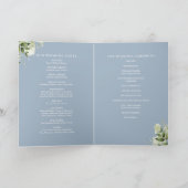 Staubblaue Blumen-Hochzeit Programm (Innenseite)