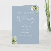 Staubblaue Blumen-Hochzeit  Programm (Vorderseite)