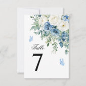 Staubblaue Blumen Hochzeit Tischnummer (Vorderseite)