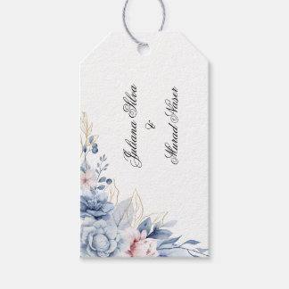 Staubblaue Blumen Hochzeitsgeschenkanhänger Geschenkanhänger