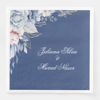 Staubblaue Blumen-Hochzeitsservietten Serviette