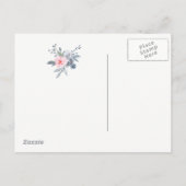 staubblaue Blumen Save the Date Ankündigungspostkarte (Rückseite)