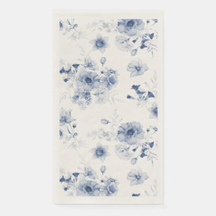 Staubblaue Blumenaquarell-Gästetücher Serviette