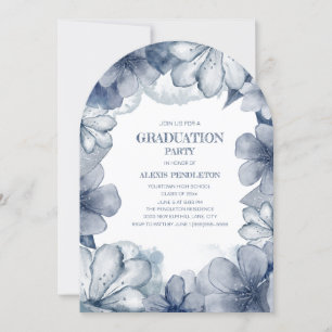 Staubblaue Blumengratulationsparty-Architektur Einladung