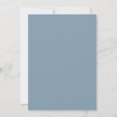 Staubblaue Blumenkrone Hochzeit Einladung (Rückseite)
