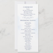 Staubblaue Blumige Hochzeits-Programm-Fächer (Rückseite)