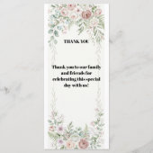 Staubblaue Blumige Hochzeitsprogrammkarte Programm (Rückseite)
