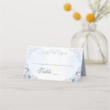 Staubblaue Blumige Hochzeitstisch-Nummer