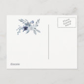 staubblaue Blütenblume | SAVE THE DATE Ankündigungspostkarte (Rückseite)