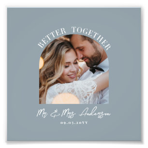 Staubblaue Bogen-Foto-Hochzeitsgeschenk-Homedekora Fotodruck