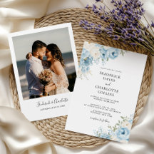 Staubblaue Boho-Blumenhochzeit