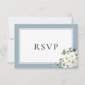 Staubblaue Border Elegante Menüwahl RSVP-Karte RSVP Karte (Vorderseite)
