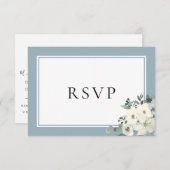 Staubblaue Border Elegante Menüwahl RSVP-Karte RSVP Karte (Vorne/Hinten)