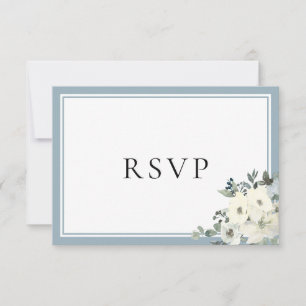 Staubblaue Border Elegante Menüwahl RSVP-Karte RSVP Karte