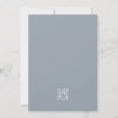 Staubblaue botanische QR-Code-Hochzeit Einladung (Rückseite)