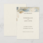Staubblaue botanische Save-the-Date-Karte Save The Date (Vorne/Hinten)