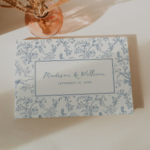 Staubblaue Chinoiserie-Hochzeit Gästebuch