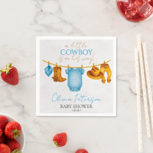 Staubblaue Cowboy-Servietten Western-Baby-Party Ju Serviette