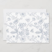 Staubblaue Crest-Monogramm-Hochzeit Save The Date (Rückseite)