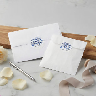 Staubblaue Delfter Blumen-Paarnamen Runder Aufkleber