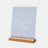 Staubblaue Dessertbar-Acrylschild Acrylschild (Winkel)
