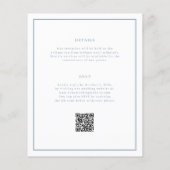 Staubblaue elegante Budget-QR-Code-Hochzeits-Einla (Rückseite)