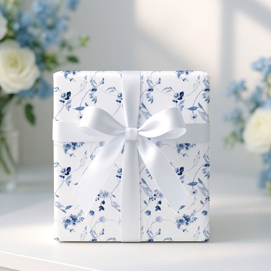 Staubblaue feine Kunst Blumen Hochzeitsverpackungs Geschenkpapier