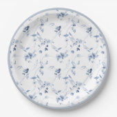 Staubblaue feine Kunst Blumen Papierplatte Pappteller (Vorderseite)