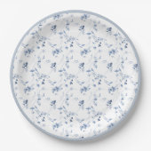 Staubblaue feine Kunst Blumen Papierplatte Pappteller (Vorderseite)