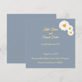Staubblaue florale Hochzeit Save-the-Date-Einladun Save The Date