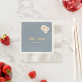 Staubblaue Florale Hochzeit Serviette (Beispiel)