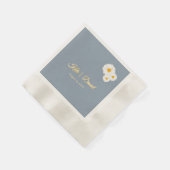 Staubblaue Florale Hochzeit Serviette (Ecke)