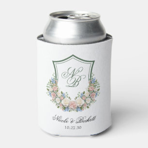 Staubblaue florale Wappen-Hochzeits-Kühler Dosenkühler