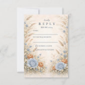 Staubblaue Gartenhochzeit RSVP Karte (Vorderseite)