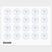 Staubblaue Gingham-Dankeschön-Sticker Runder Aufkleber (Blatt)