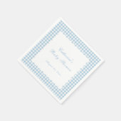 Staubblaue Gingham-Klassiker-Baby-Party-Serviette Serviette (Ecke)