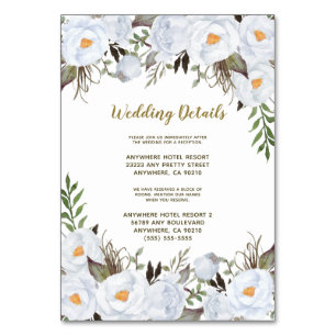 Staubblaue goldene Vintage-Hochzeitseinschlusskart Tischnummer