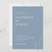 Staubblaue Hochzeit Minimalistisch Moderne QR-Code Einladung (Vorderseite)