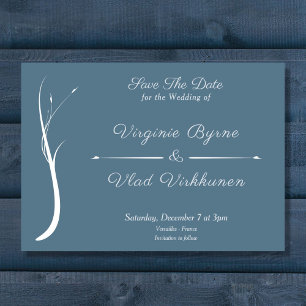Staubblaue Hochzeit Save The Date Einladung