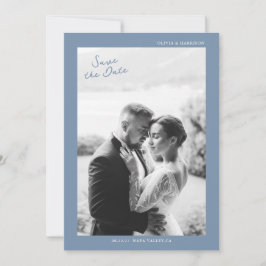 Staubblaue Hochzeit - Save-the-Date-Karte Einladung