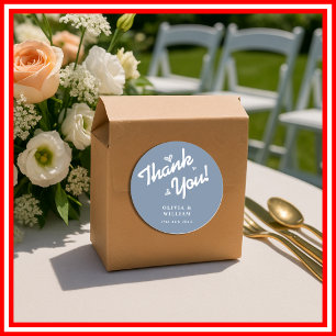 Staubblaue Hochzeit   Wildblume Runder Aufkleber