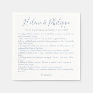 Staubblaue Hochzeits-Cocktailservietten Serviette
