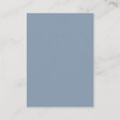 Staubblaue Hochzeits-Website QR-Code und Kalligraf Begleitkarte (Rückseite)
