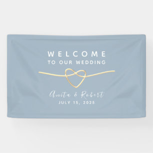 Staubblaue Hochzeitsbegrüßung Banner