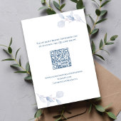 Staubblaue Hochzeitsdetails QR-Code-Beilage Begleitkarte